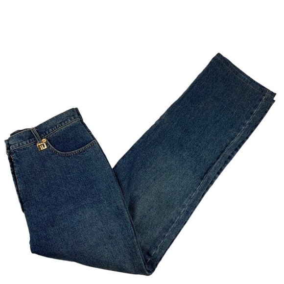 St. John Sport Womens High Rise Straight Jeans Size 10. Blue Stretch. Marie Gray - Picture 5 of 8